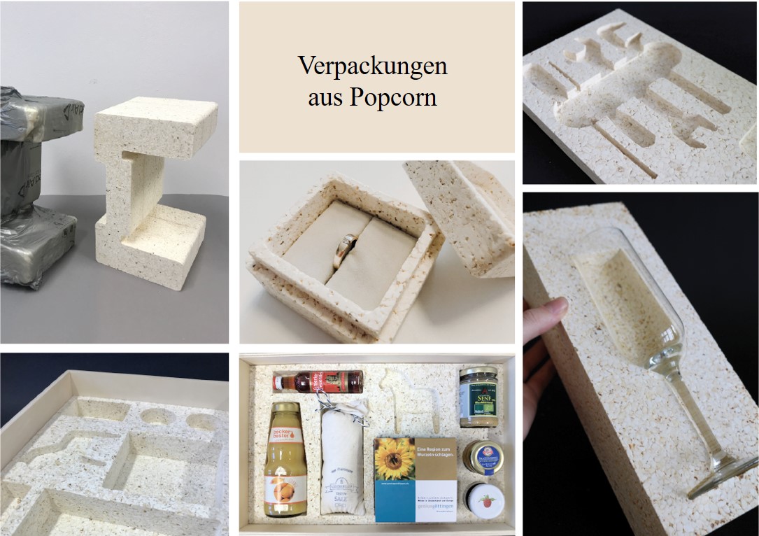 Popcornbasierte Werkstoffe als Kunststoff-Ersatz